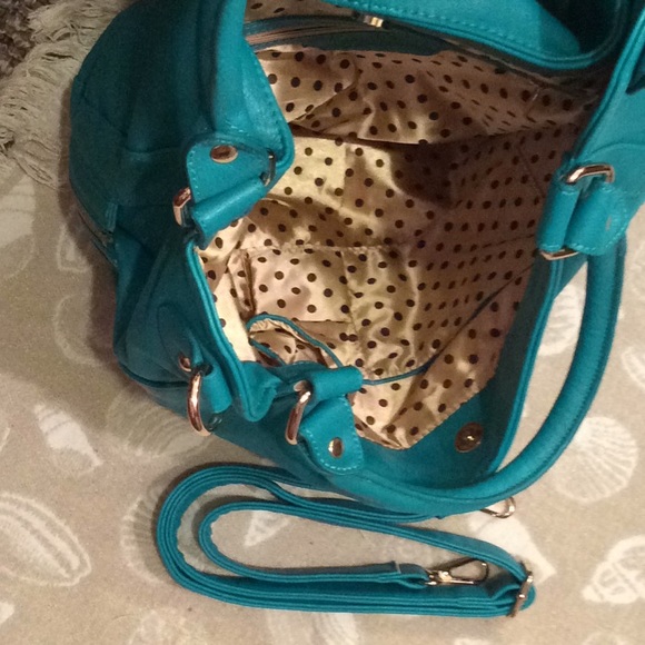 Melie Bianco Teal Alyssa Satchel Hobo - Picture 3 of 4